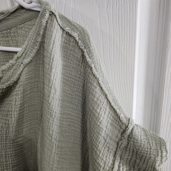 We the free green oversized tunic grunge boho cottagecore asymmetrical fairy XL - Picture 7 of 9